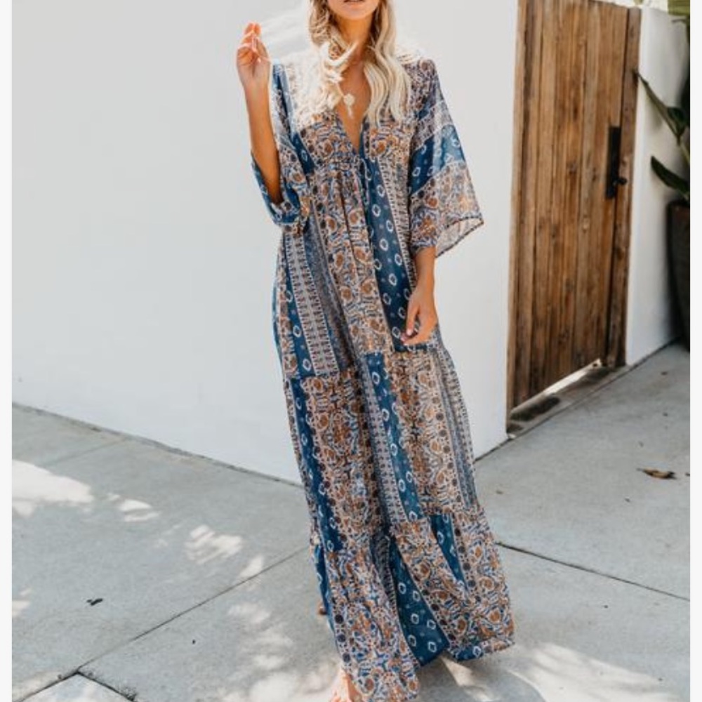 Lost + Wander Kimono Maxi Dress